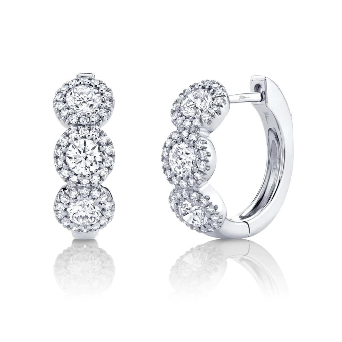 Shy Creation Gold 'Center Of My World' Diamond Hoop Earrings