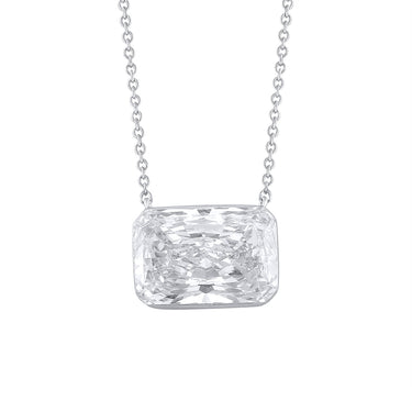 Invisible Collection 14Kt White Gold 3.03ct (F/G Color - VS1/VS2 Clarity) Lab-Grown Radiant Diamond Pendant on 18" Adjustable Cable Chain