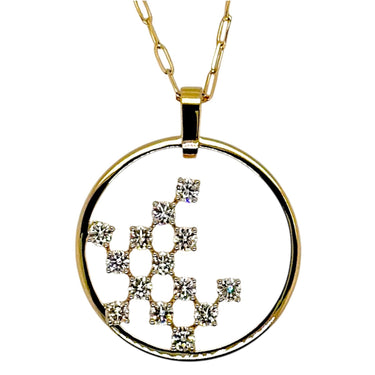 Frederic Sage 14Kt Yellow Gold Large Pixels 1.04cttw Diamond Pendant on 14Kt Yellow Gold Chain