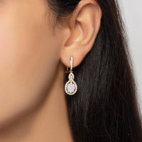 Lasker Couture 18Kt Yellow and White Gold Fiori Oval Intertwined Dangle Earrings