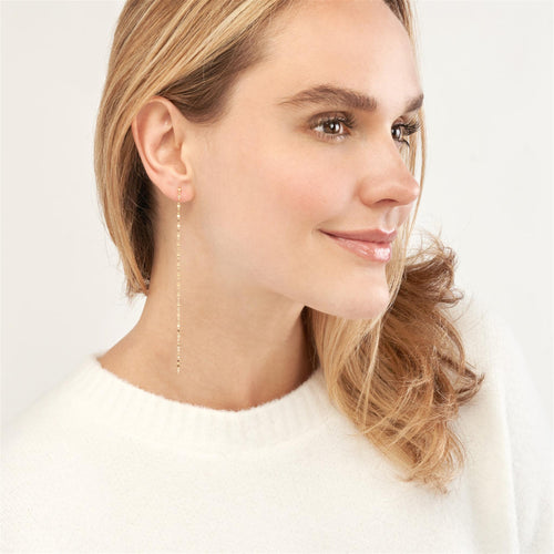 14Kt Yellow Gold Hammered Frzentina Dangle Earrings