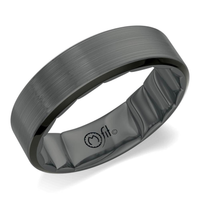 14Kt White Gold 7mm M-FIT Band With Black Rhodiuim Finish