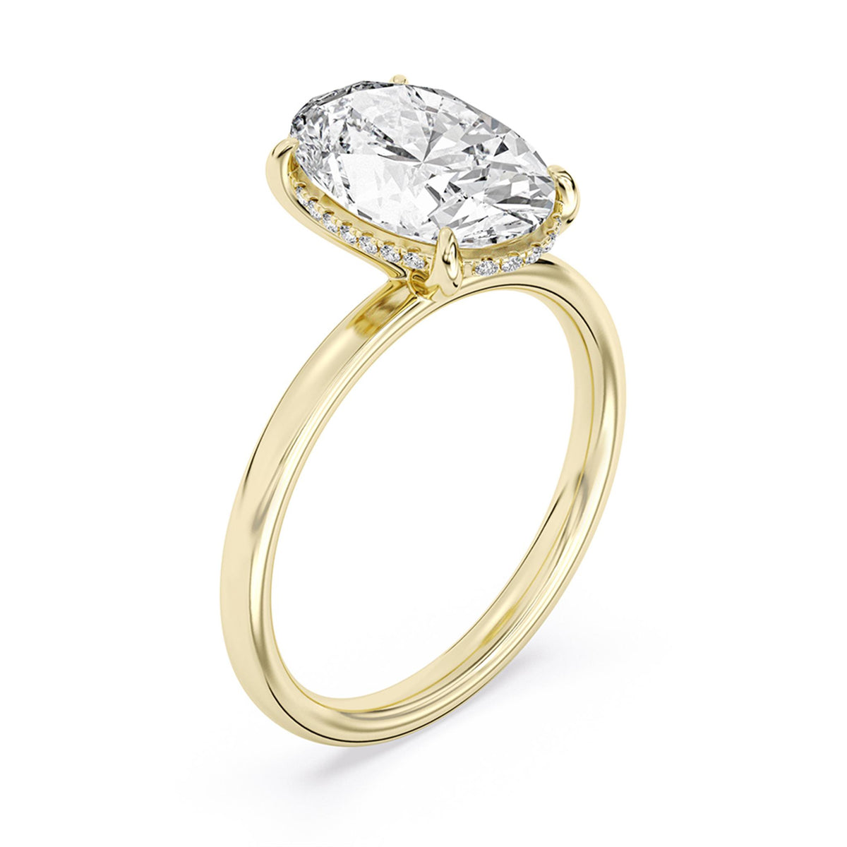 Lasker's Big Rocks Collection 14Kt Yellow Gold Solitaire Ring With 3.08ct Lab-Grown Diamond Center