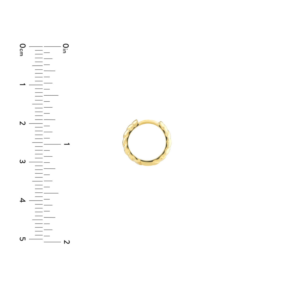 14Kt Yellow Gold 3.5 x 13mm Huggie Hoop Earrings With Polished Shrimp Design