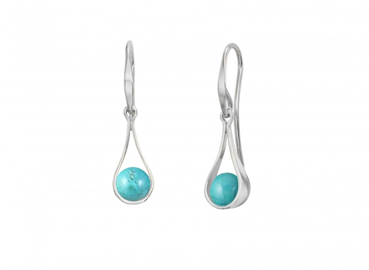 E.L. Designs Silver Captivating Swing Turquoise Earrings