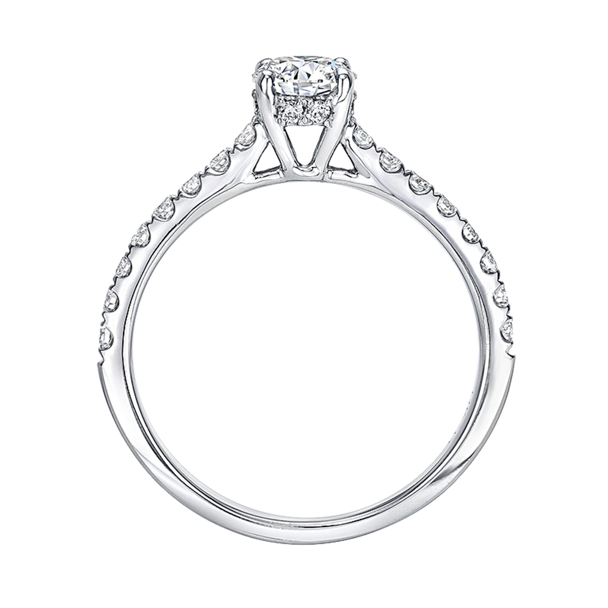 14Kt White Gold Classic Prong Engagement Ring With 1.13ct Natural Center Diamond