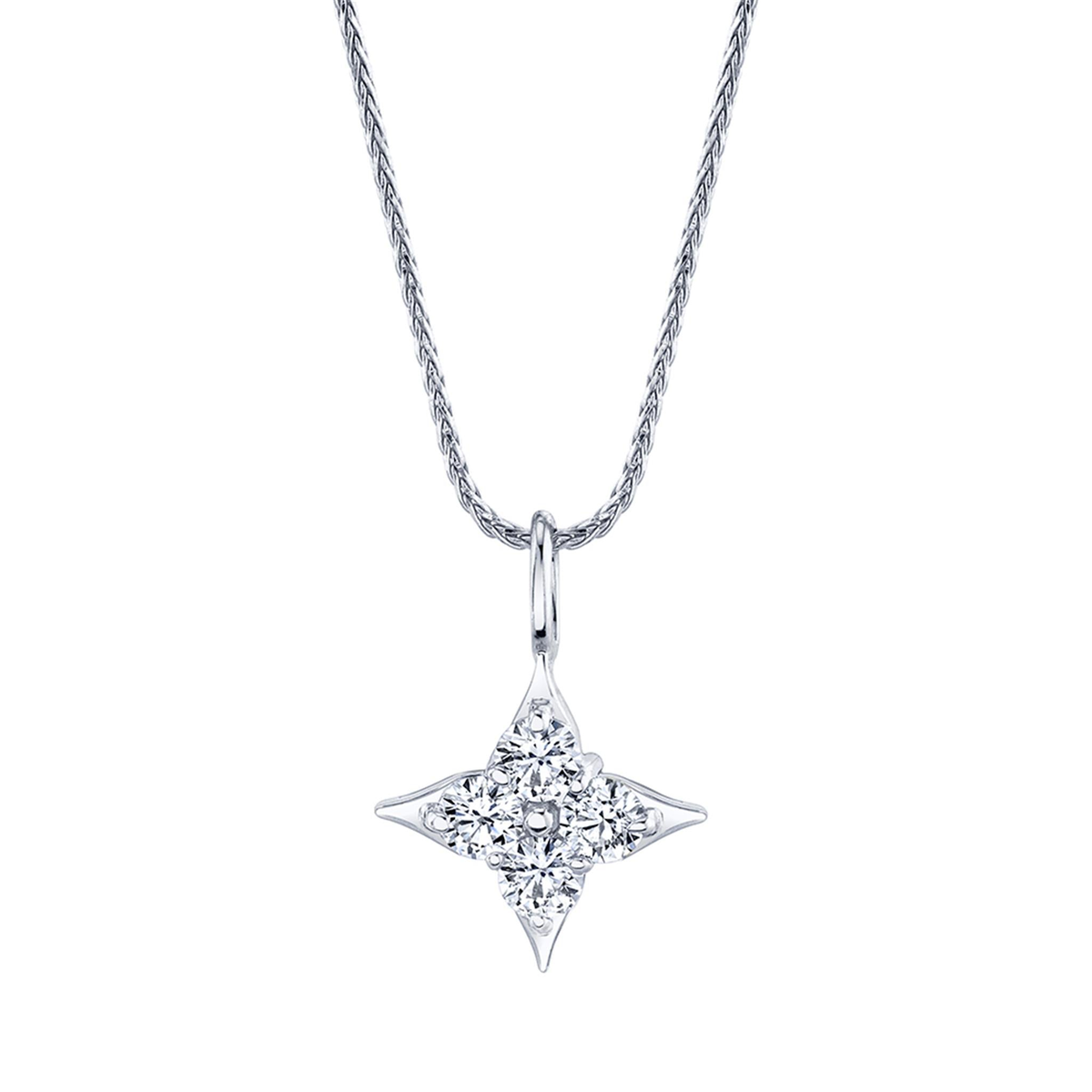 Star Of Hope Sterling Silver Pendant with .20cttw Natural Diamonds