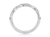 A.Jaffe Alternating Marquise and Round Diamond Anniversary Band in 14K White Gold
