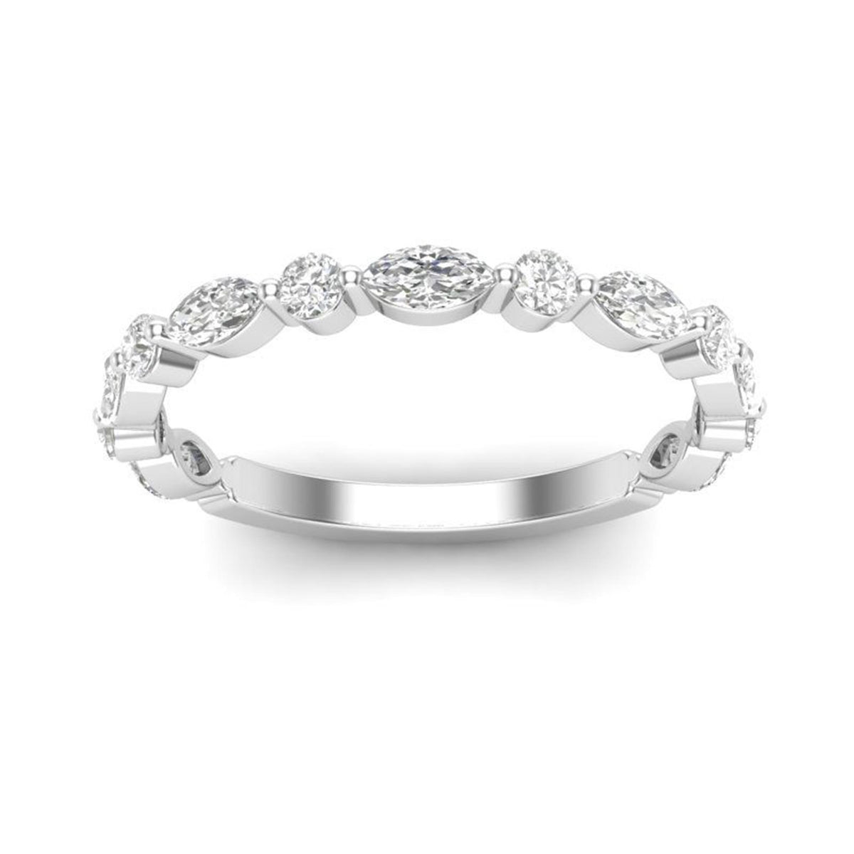 14Kt White Gold Stackable Ring With 0.73cttw Natural Diamonds