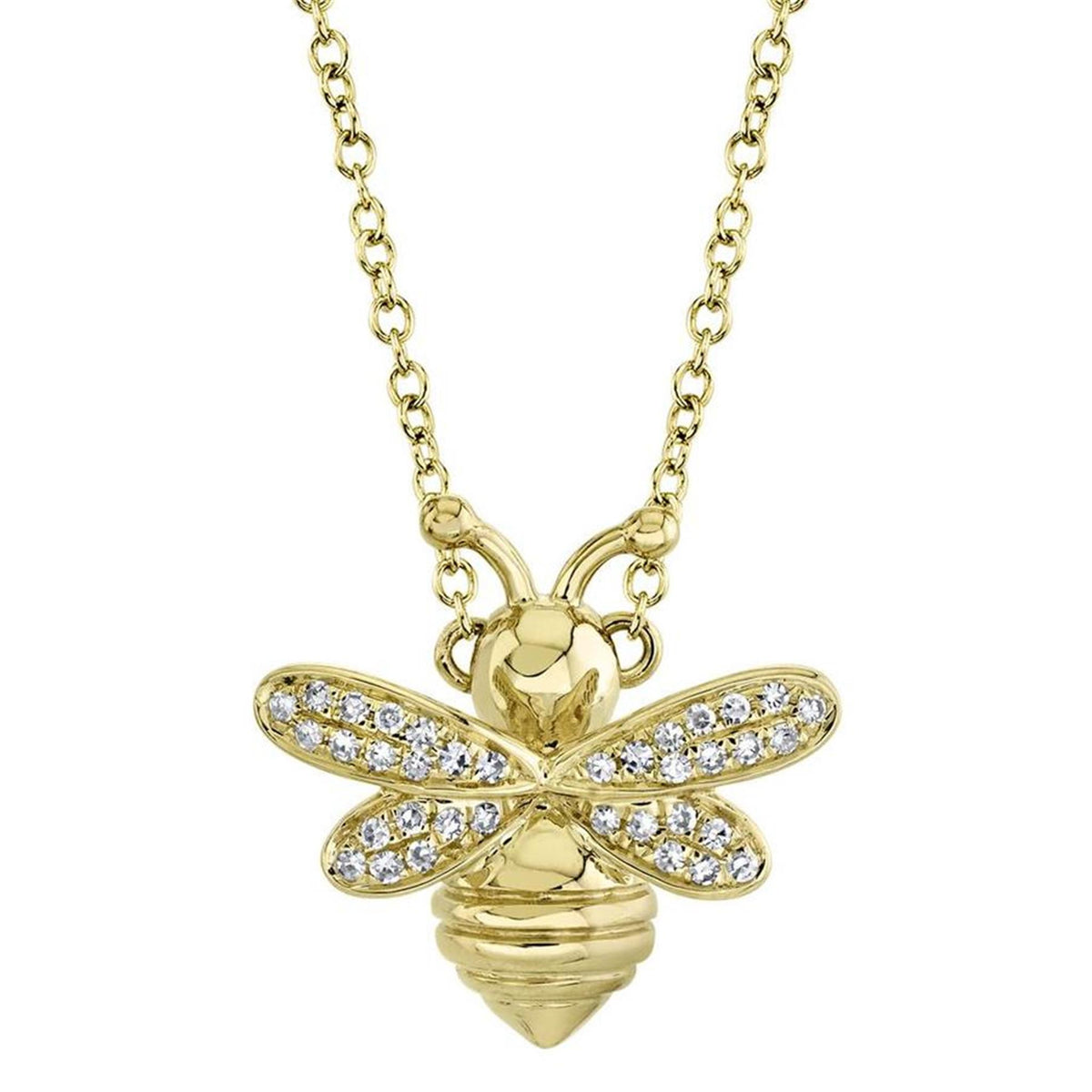 Shy Creation Gold Honey Bee Diamond Necklace