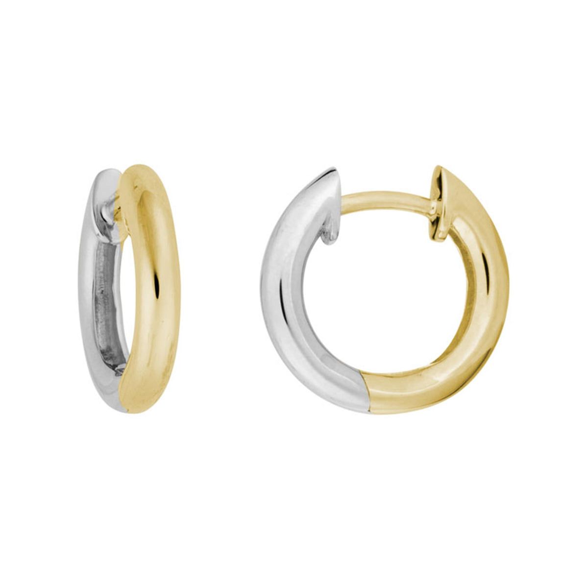 2 Ways To Wear!! Lasker Lux14Kt Yellow Gold 13.5mm Reversible Hinged Hoop Earrings