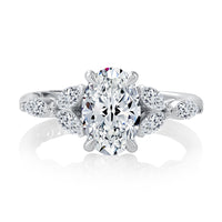 A.Jaffe Floral 0.60ctw Diamond Engagement Ring in 14K White Gold