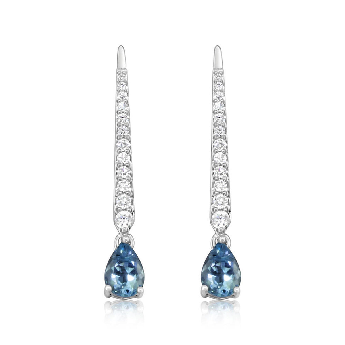 14Kt White Gold Earrings with 0.68ct Aquamarines