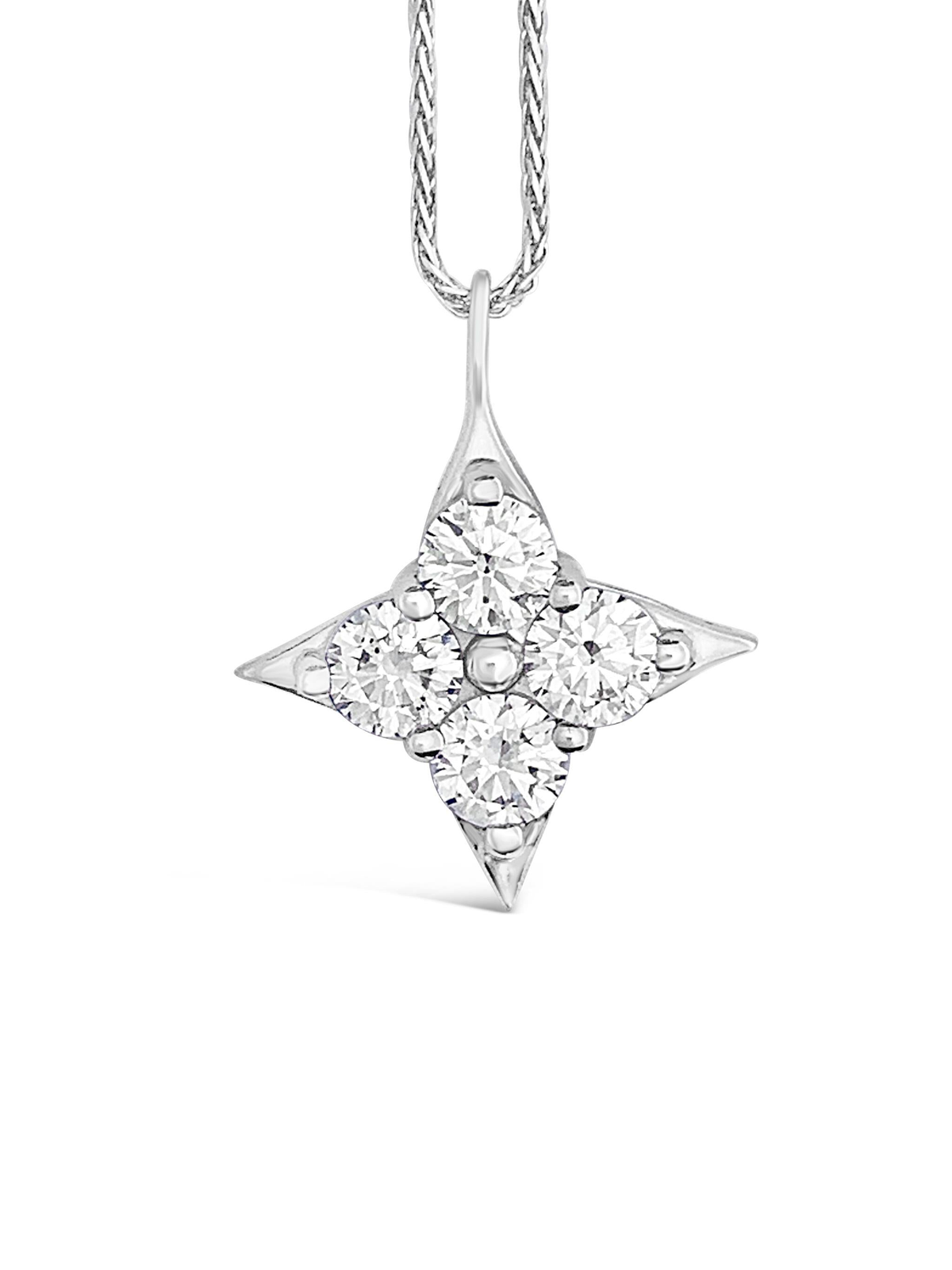 Star Of Hope 14K White Gold Pendant with 1.20cttw Natural Diamond