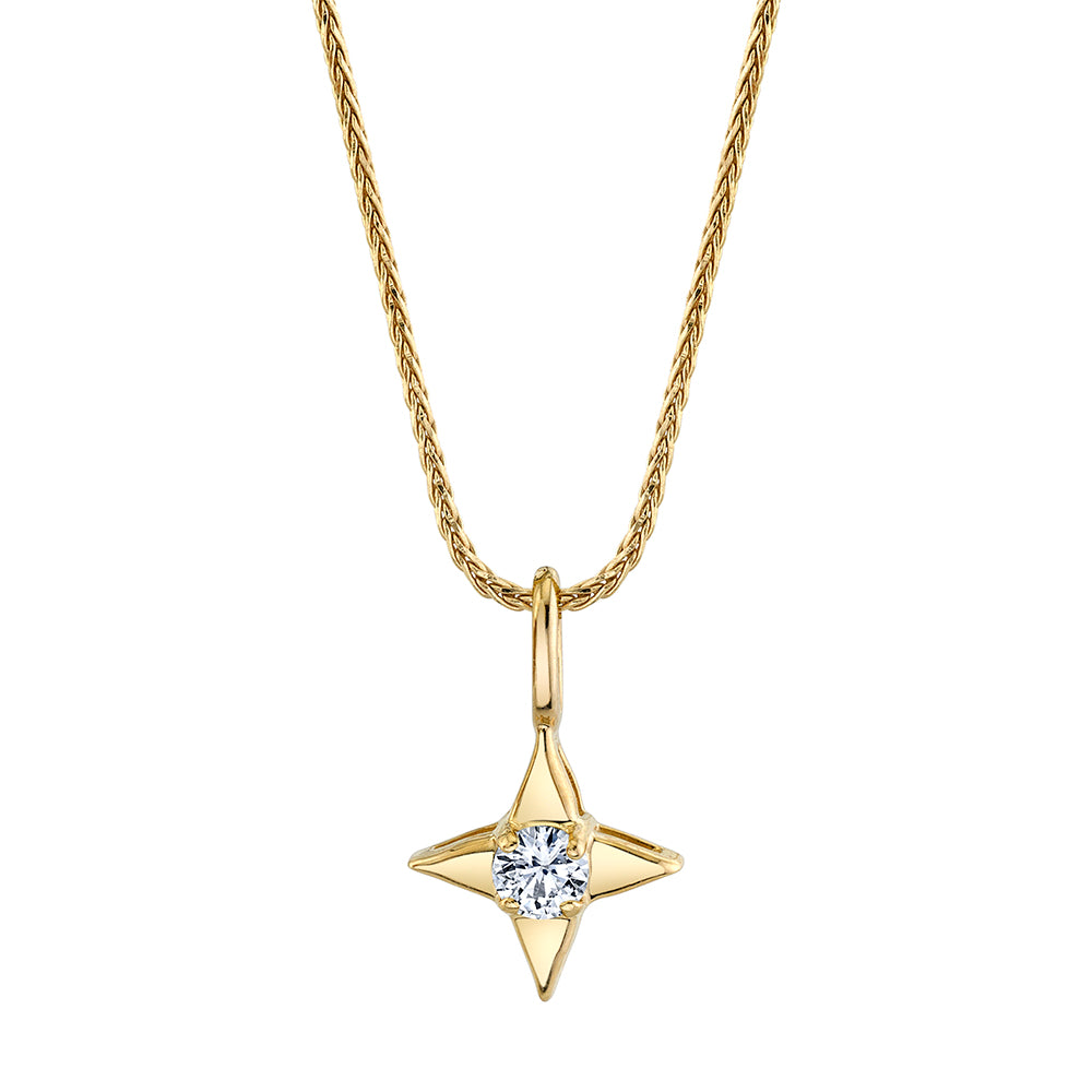 Star Of Hope 14K Yellow Gold Pendant with .08cttw Natural Diamond