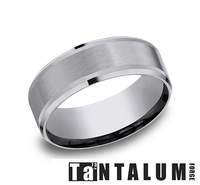 Tantalum Width 8mm Satin Center Band.