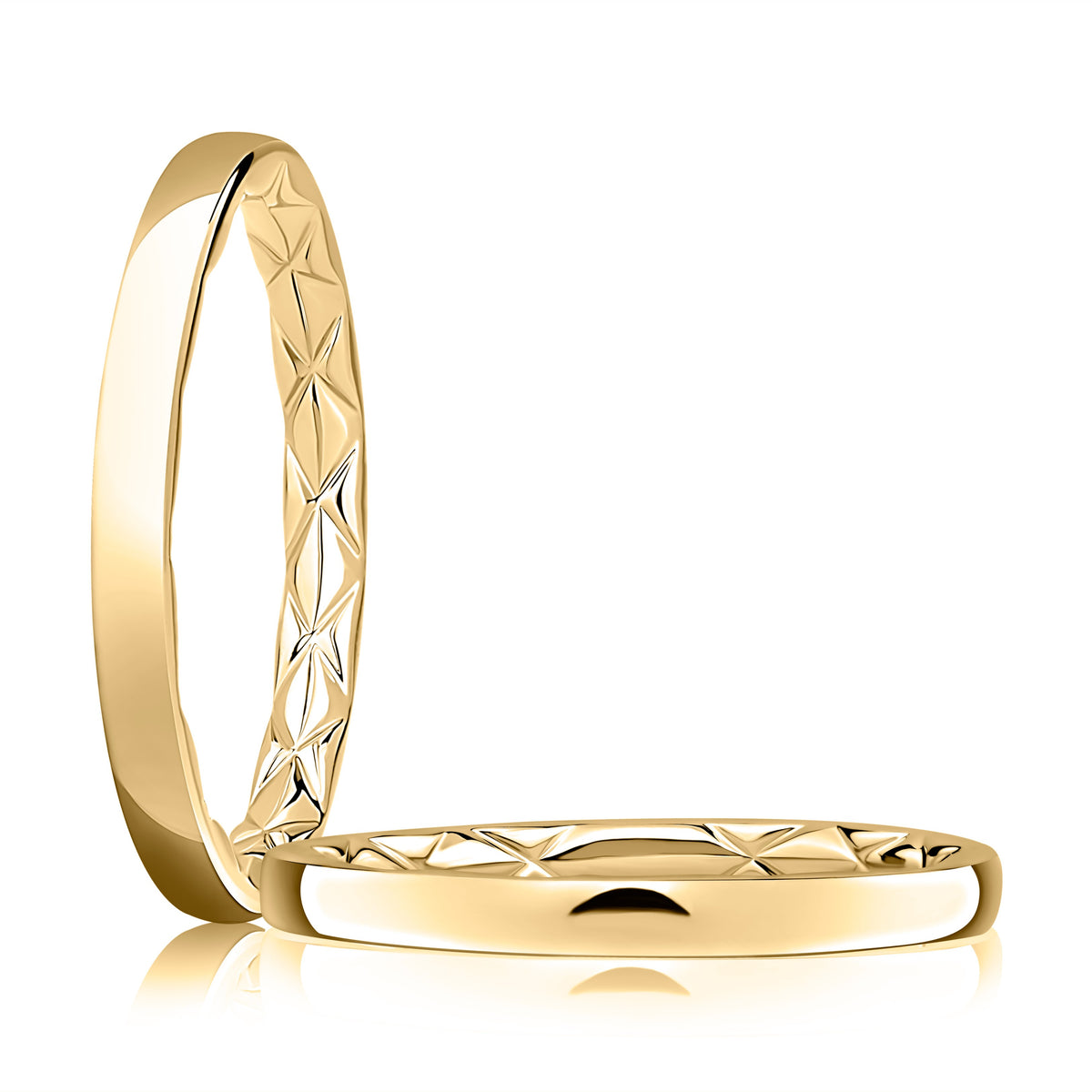 A.Jaffe Polished Wedding Band in 14K Yellow Gold