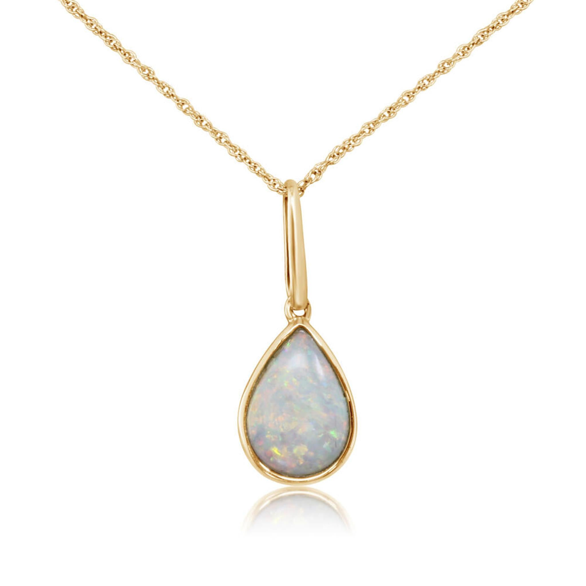 14Kt Yellow Gold Pendant With Australian Opal