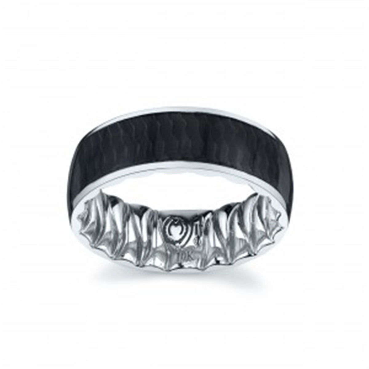 14Kt White Gold M-FIT Band With Black Ceramic Inlay