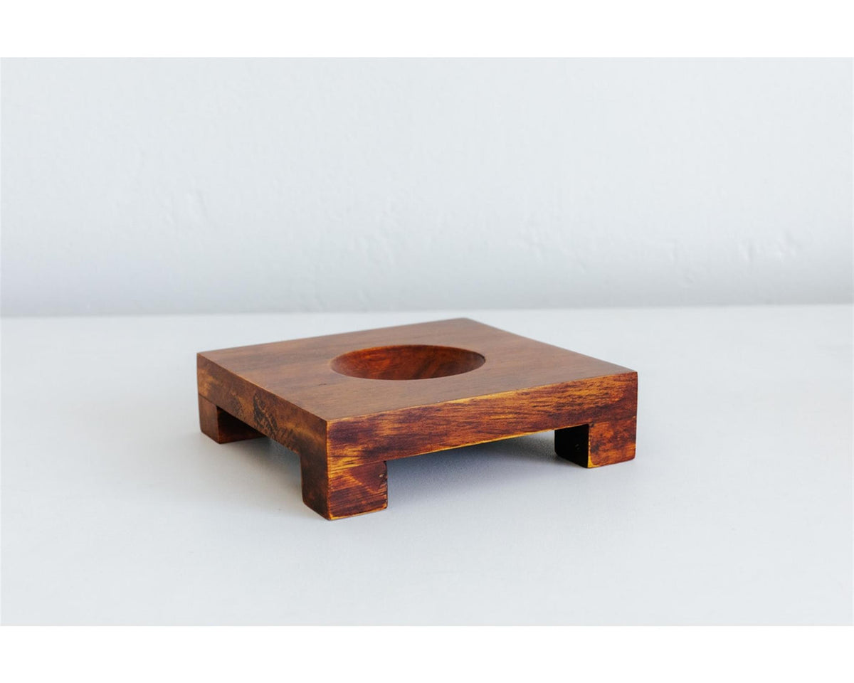 MOVA Square Natural Wood Base For 6" Globes