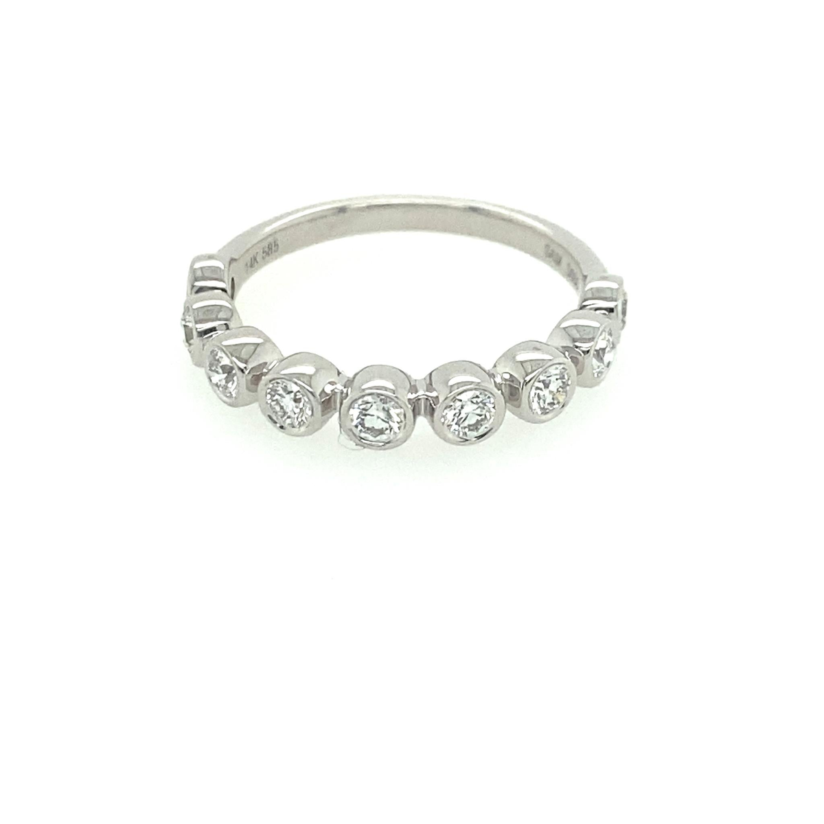 14Kt White Gold Stackable Wedding Ring With 0.50cttw Natural Diamonds