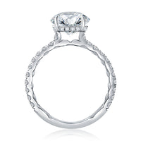 A. Jaffe Round Diamond Pave & Hidden Halo Engagement Ring in 14K White Gold