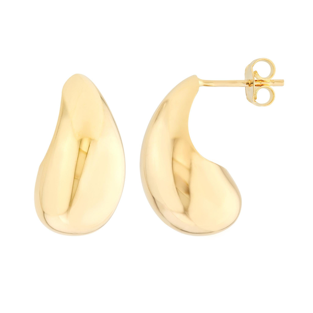 14Kt Yellow Gold Teardrop Earrings With Post Back