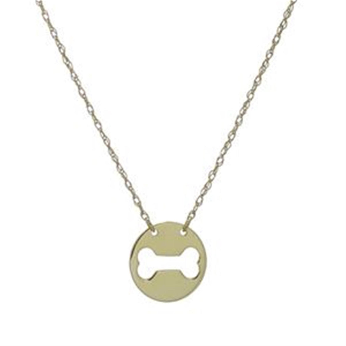 14K Yellow Gold Dog Bone Necklace