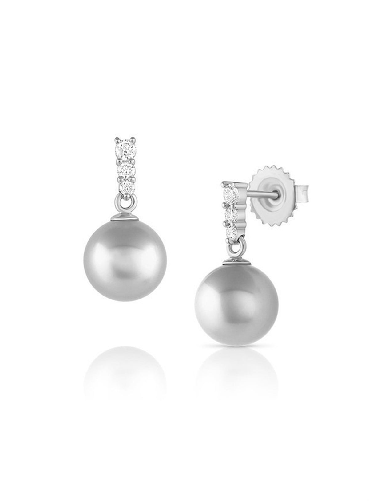 14kt White Gold Drop Earrings With 8mm Akoya Cultured Pearl