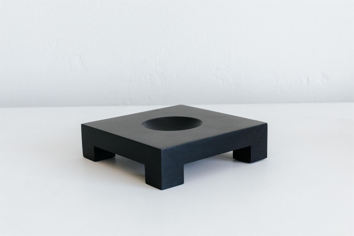 MOVA Black Wood Square Base for 4.5" Globes