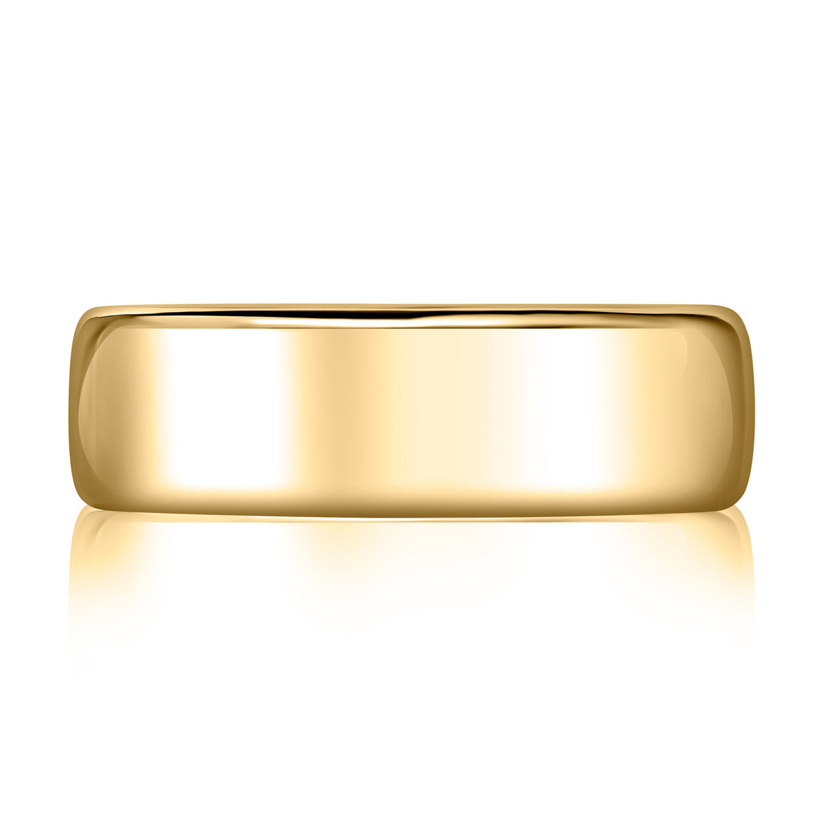A. Jaffe Soft Domed Men's Band 7mm High Polish in 14Kt Yellow Gold