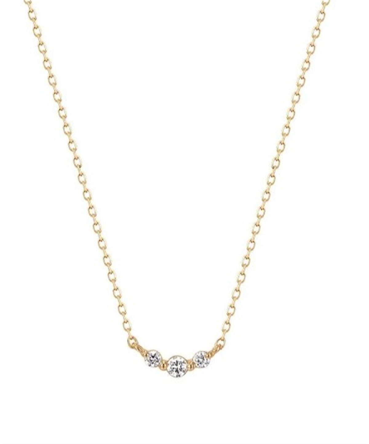 Aurelie Gi 14Kt Yellow Gold Inez Triple Diamond Necklace