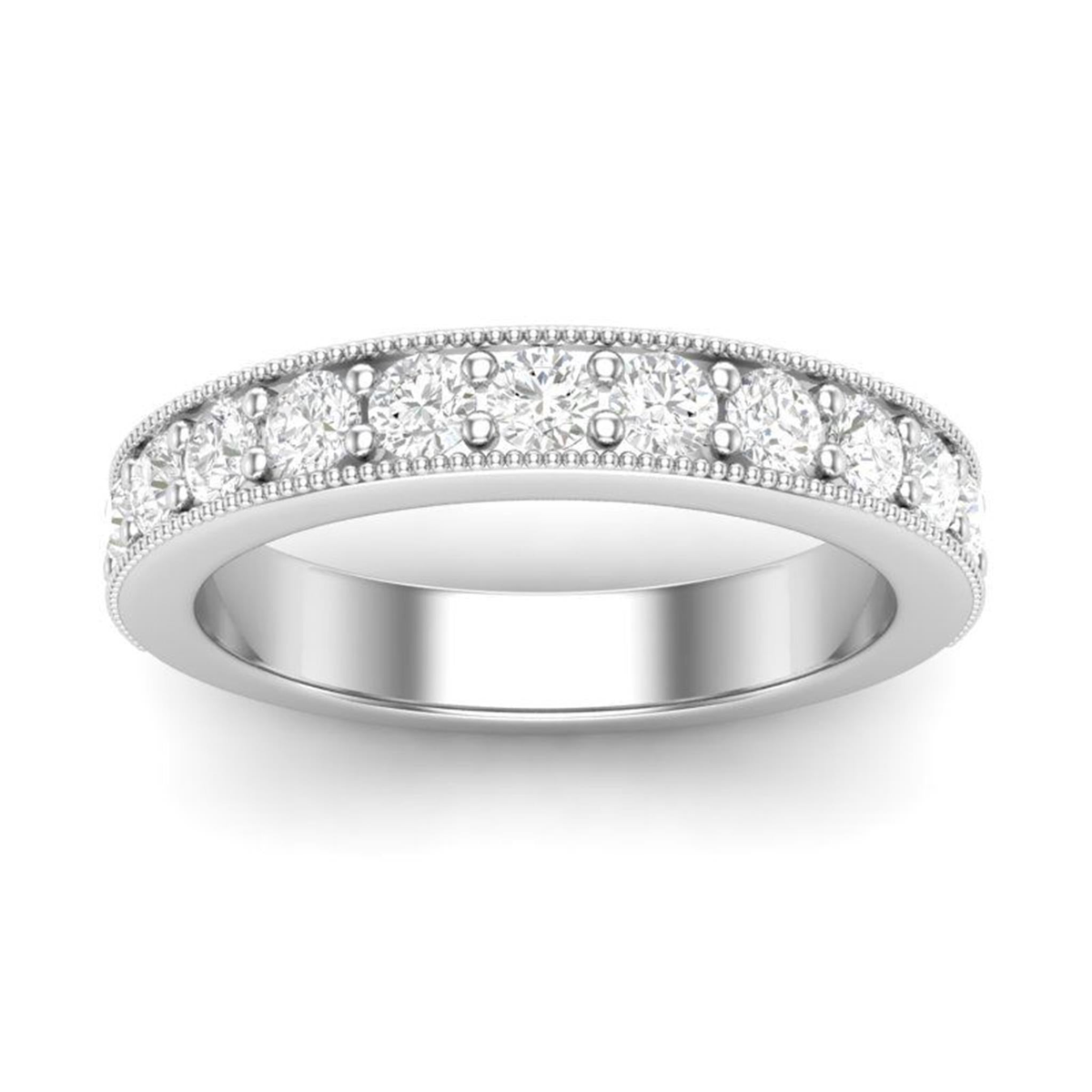 14Kt White Gold Vintage Inspired Wedding Ring With 0.33cttw Natural Diamonds