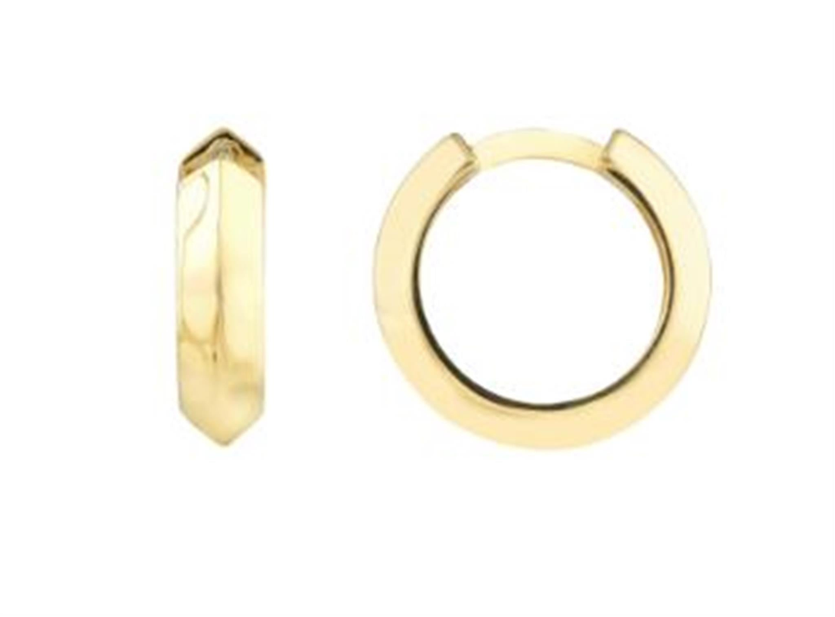 14Kt Yellow Gold Round Hoop Earrings