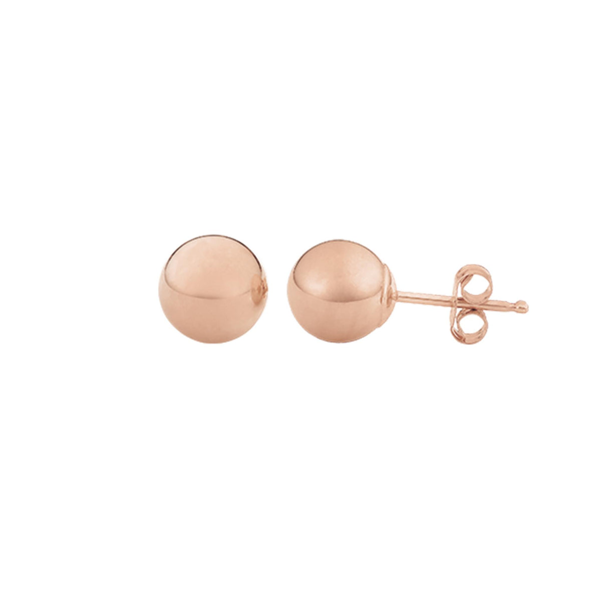 14Kt Rose Gold 5mm Ball Stud Earrings