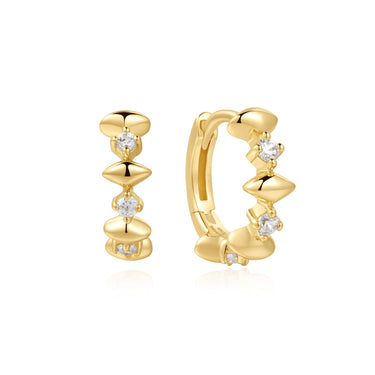 Ania Haie Sterling Silver with 14Kt Gold Plating Sparkle Huggies
