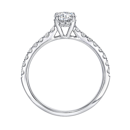 14Kt White Gold Classic Prong Engagement Ring With 1.02ct Natural Center Diamond