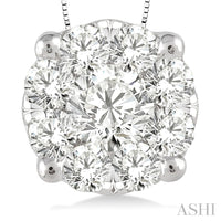 Lovebright 14Kt White Gold Pendant With 1.00cttw Natural Diamonds