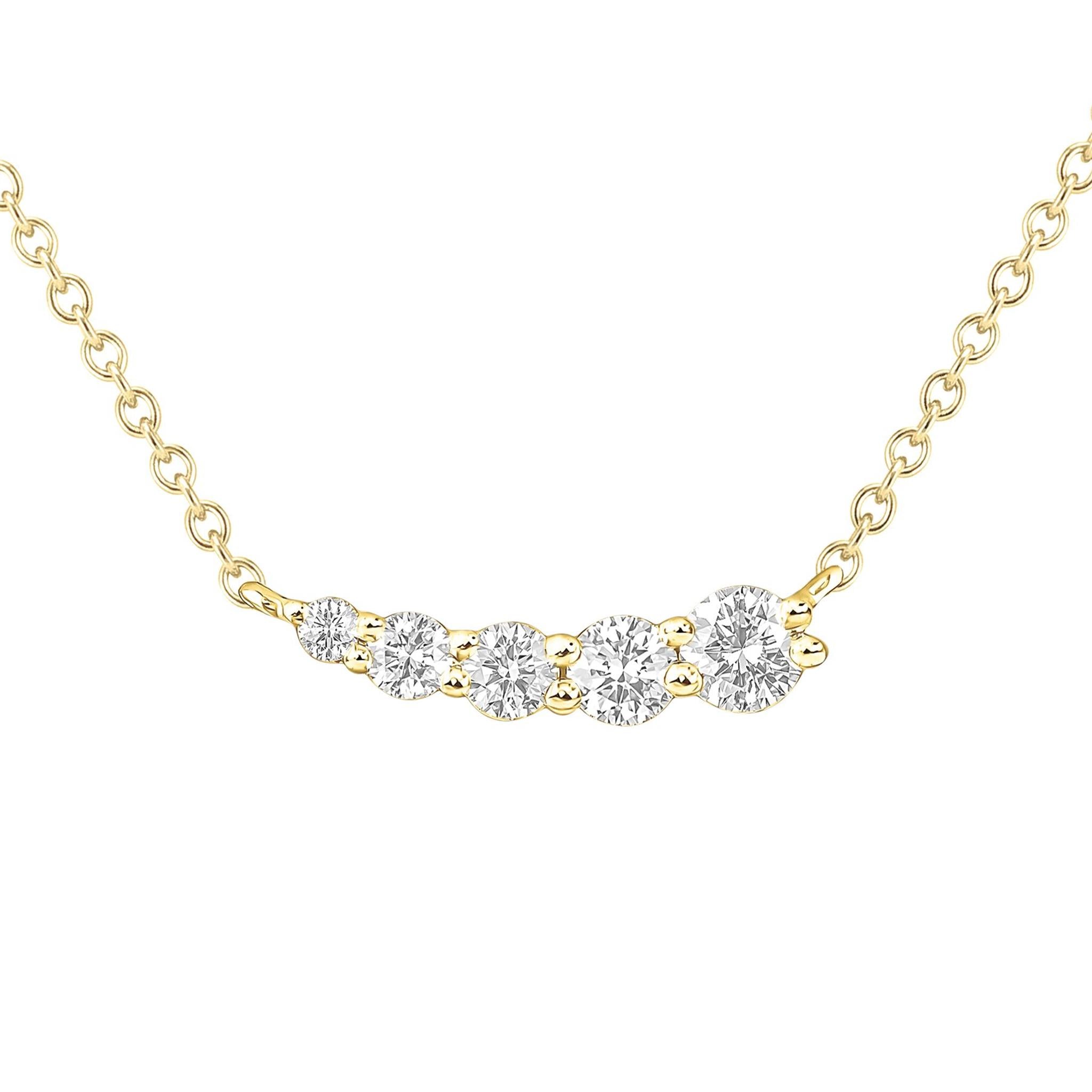 Buy 9ct Yellow Gold Diamond Necklace Online in India - Etsy