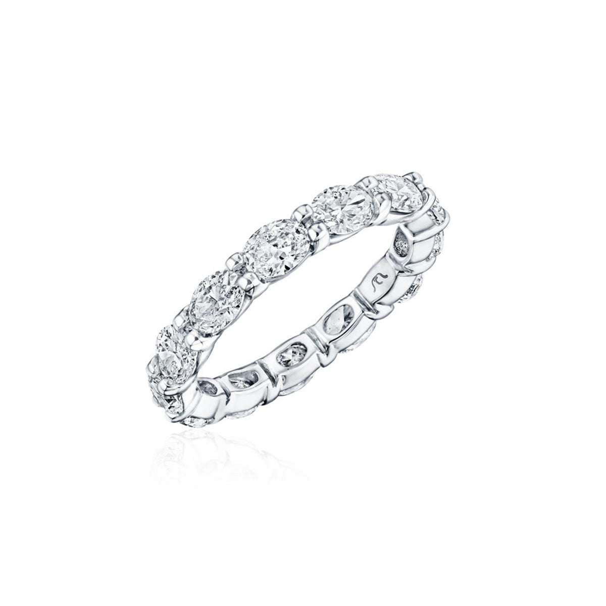 14Kt White Gold Eternity Wedding Ring With 2.47cttw Oval Natural Diamonds