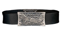 William Henry - 'Carlsbad' Leather Bracelet with Sculpted Sterling Silver Art