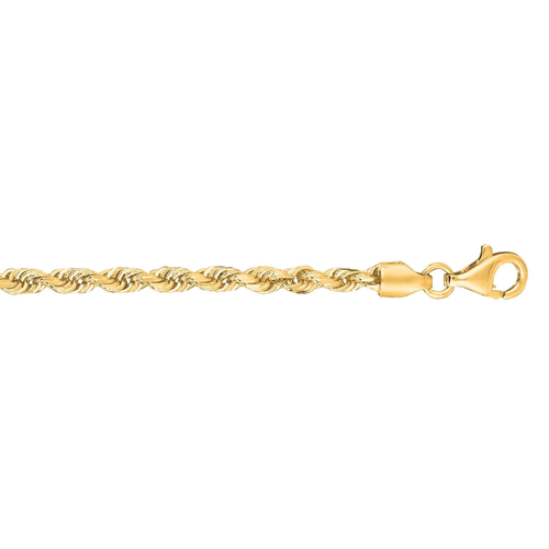 22" 10K Yellow Gold 3mm Rope Chain