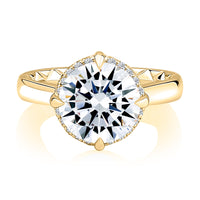 A.Jaffe Round Center Hidden-Halo  Engagement Ring
