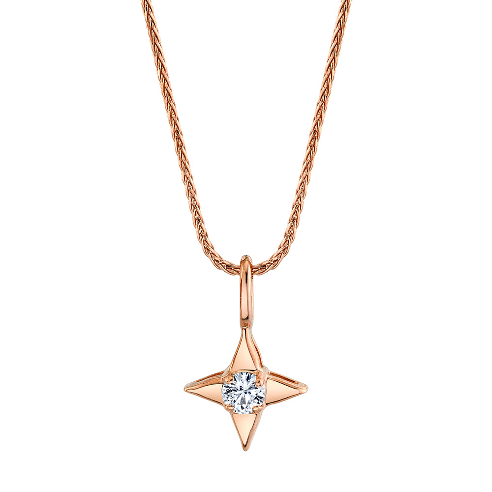 Star Of Hope 14K Rose Gold Pendant with .08ct Natural Diamond