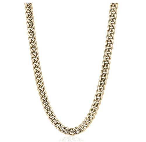 Italgem Stainless Steel Gold IP Plated Curb Link Chain Necklace