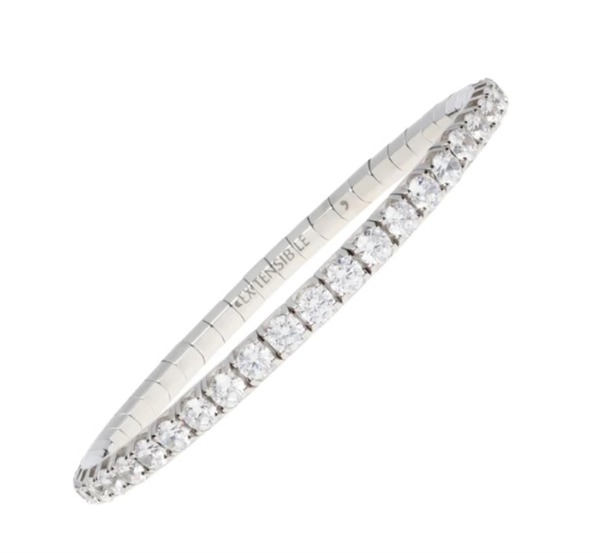 Roberto Demeglio 18Kt White Gold Extensible Bracelet with 9.05cttw Natural Diamonds