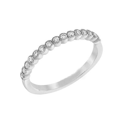 14Kt White Gold Vintage Inspired Wedding Ring With 0.85cttw Natural Diamonds