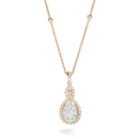 Lasker Couture 18Kt Yellow Gold Fiori Oval Intertwined Pendant With 1.50cttw Natural Diamonds