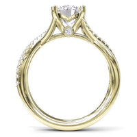 Fana 14Kt Yellow Gold Engagement Ring Mounting With 0.27cttw Natural Diamonds
