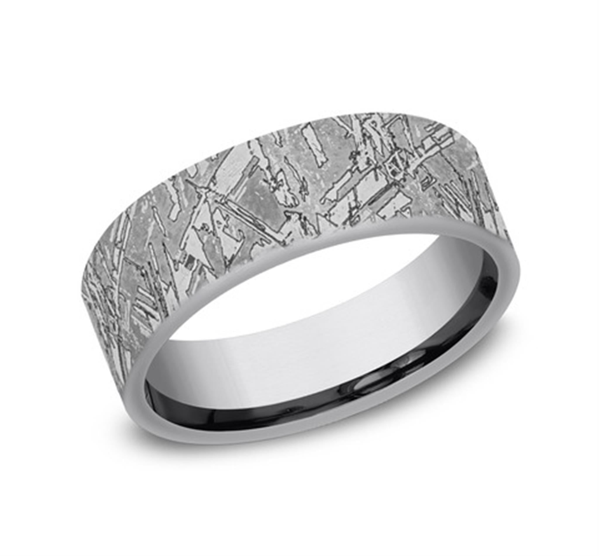 Tantalum Gray Engraved Wedding Band